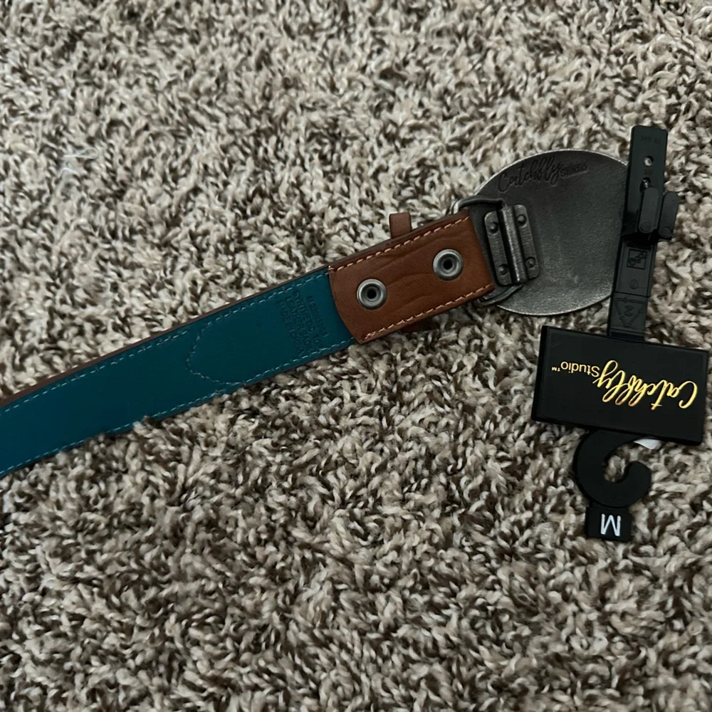 Girls Brown Leather Belt with Silver Horse Buckle